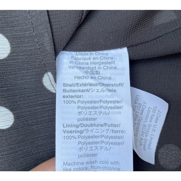 Retro Polka Dot Chiffon Button Blouse Black White Smocked Cuffs Sz 4 Retro Chic - Picture 13 of 15